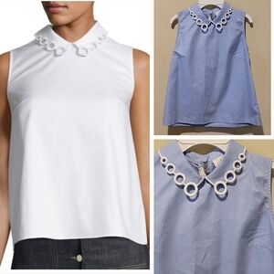 ❤️ CARVEN TOP- IN EMBROIDERED COTTON POPLIN, 4